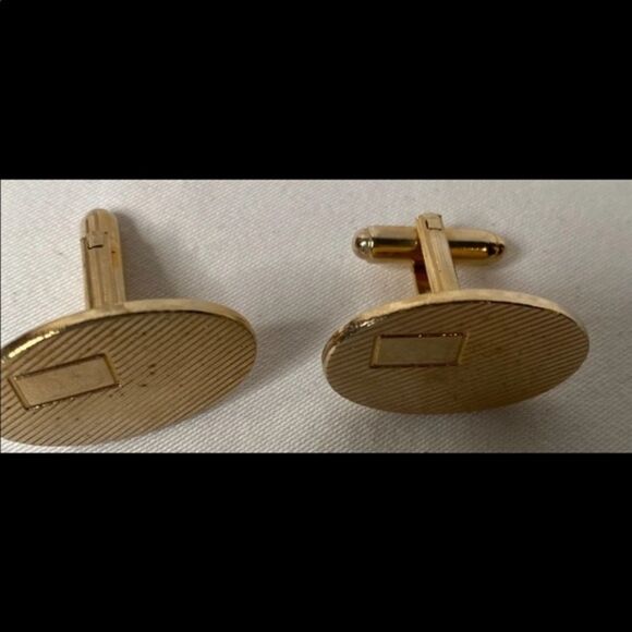 Vintage Art Deco Style Gold Cuff Links - Picture 3 of 3